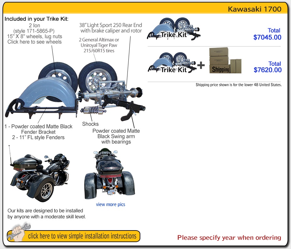 Dyan trike kit from frankenstein trikes contens and pricing